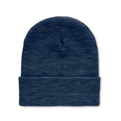 Bonnet  en RPET avec revers - RPET Matières : PET recyclé Couleurs : bleu