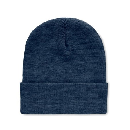 Bonnet  en RPET avec revers - RPET Matières : PET recyclé Couleurs : bleu