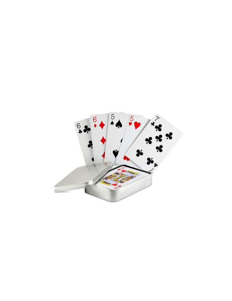 Cartes à jouer personnalisables en boîte étain AMIGO