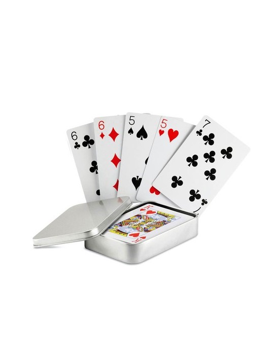 Cartes à jouer personnalisables en boîte étain AMIGO