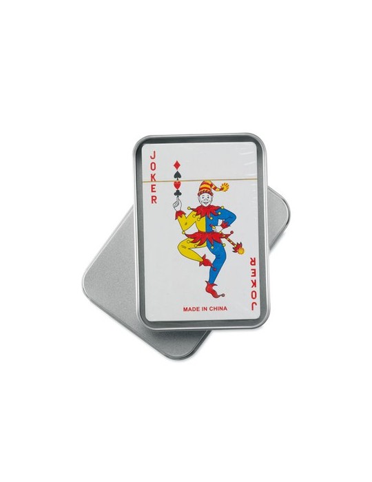 Cartes à jouer personnalisables en boîte étain AMIGO