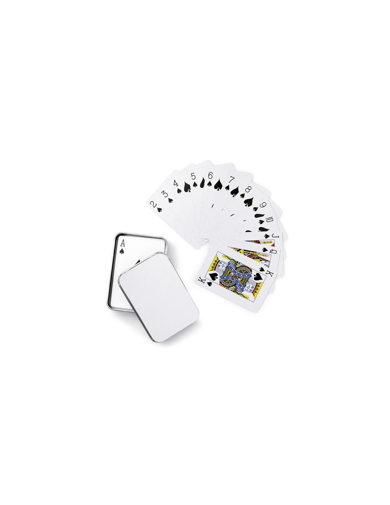 Cartes à jouer personnalisables en boîte étain AMIGO