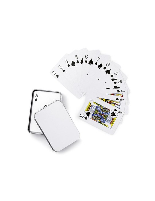 Cartes à jouer personnalisables en boîte étain AMIGO