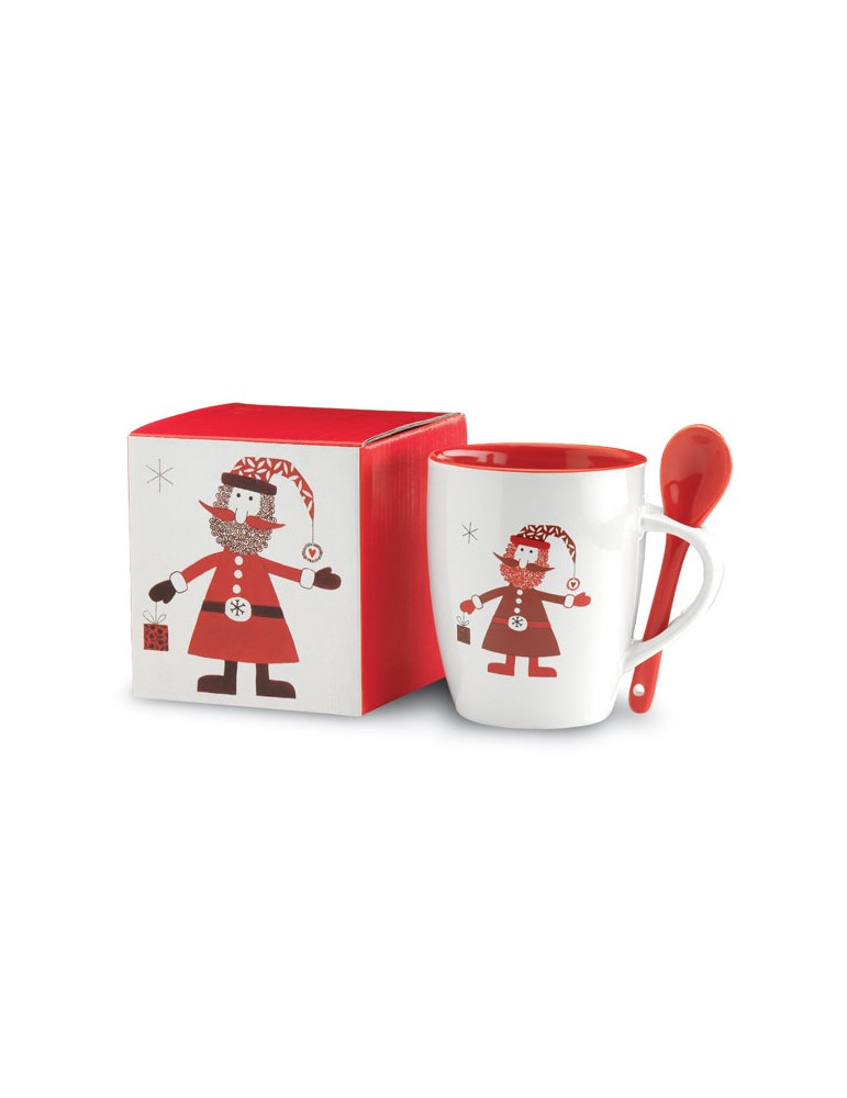 Mug avec Cuillère Personnalisé - CLAUS Cadeau Idéal pas cher
