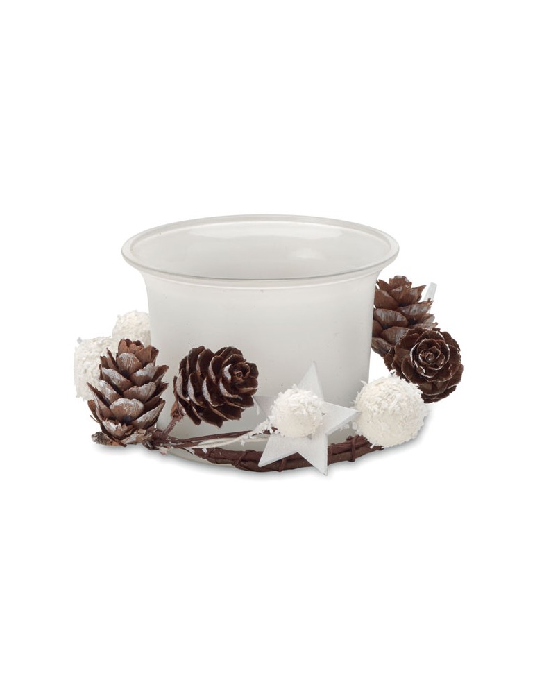 Bougeoir de Noël Personnalisé - en Verre Décoration Chic pas cher