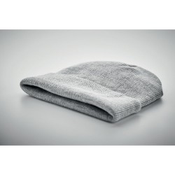 Bonnet  en RPET avec revers - RPET Matières : PET recyclé Couleurs : blanc accessoire événementiel unique