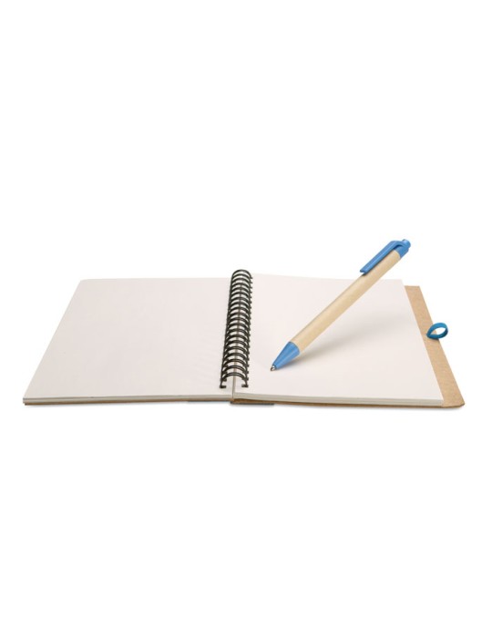 Bloc-notes recyclé avec stylo personnalisé