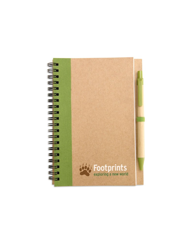 Bloc-notes recyclé avec stylo personnalisé
