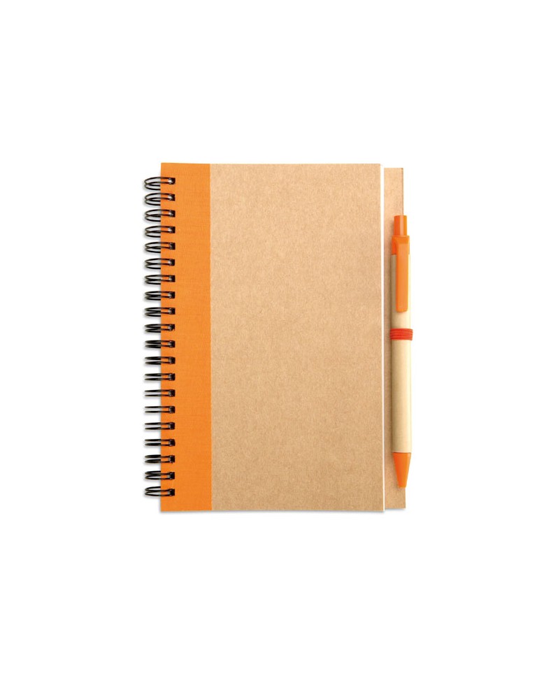 Bloc-notes recyclé avec stylo personnalisé