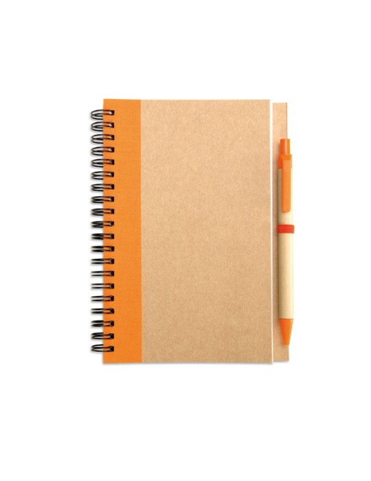 Bloc-notes recyclé avec stylo personnalisé