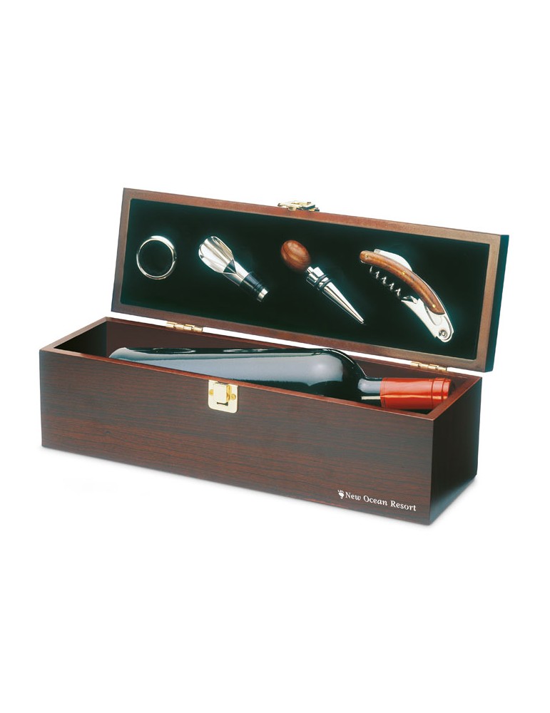 Coffret à vin en bois accessoire élégant personnalisée pas cher - COSTIERES