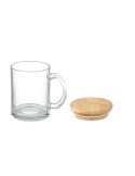 Mug en Verre Recyclé avec Couvercle en Bambou Personnalisé pas cher