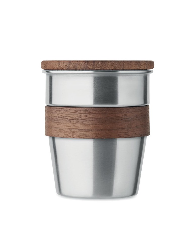 Gobelet Incassable 350 ml en Acier Inox Personnalisé WALNUT pas cher