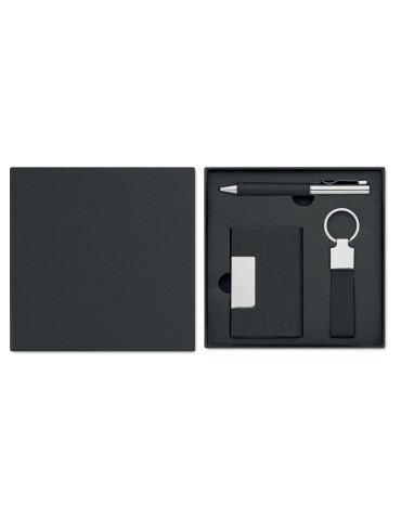 Coffret cadeau personnalisé - SCRIBI 3 - Stylo, Porte-Clés & Porte-Cartes