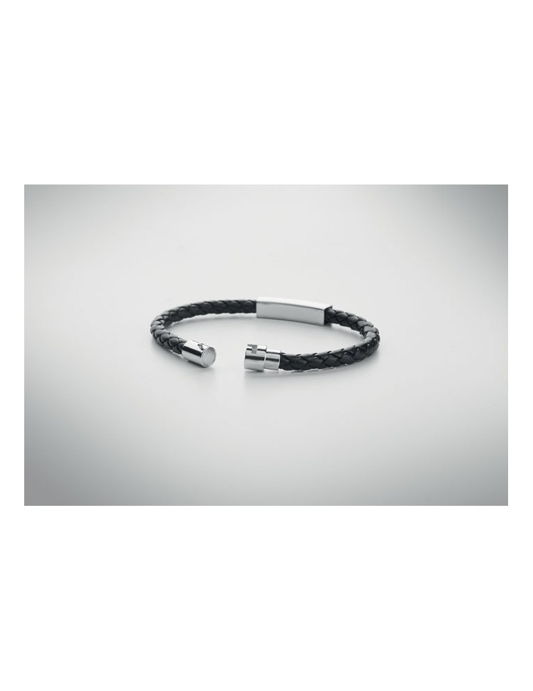 Bracelet tressé en simili cuir personnalisable