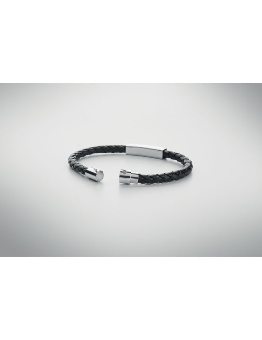 Bracelet tressé en simili cuir personnalisable