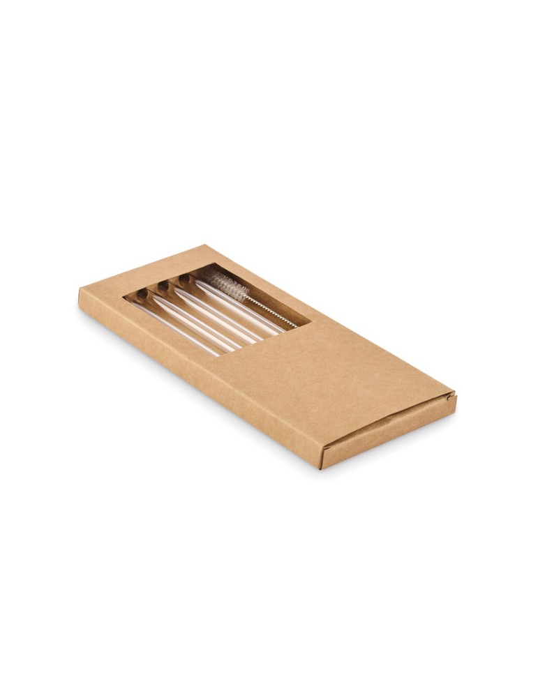 4 pailles en verre réutilisables s GLAW