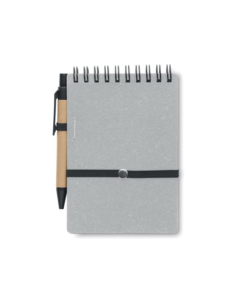Cahier recyclé et stylo à bille publicitaire NOTIE