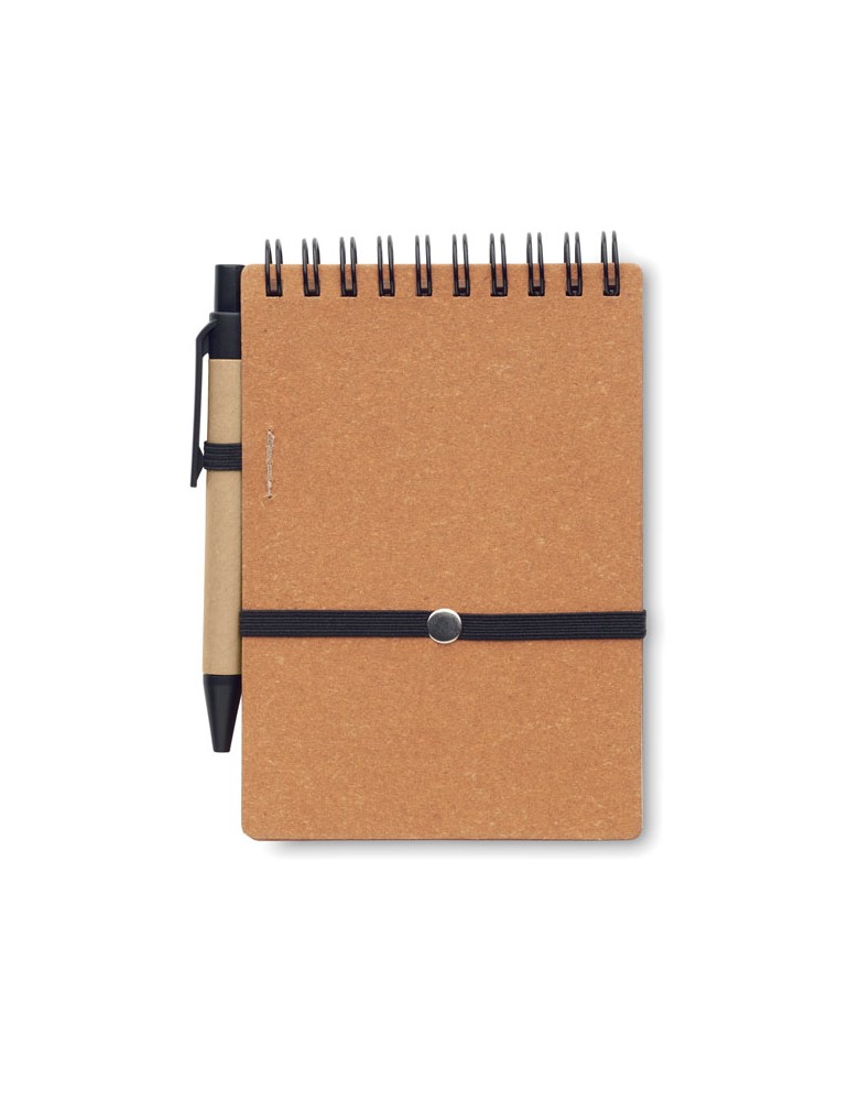 Cahier recyclé et stylo à bille publicitaire NOTIE