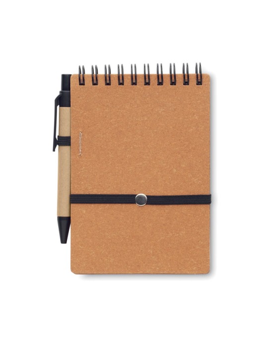 Cahier recyclé et stylo à bille publicitaire NOTIE