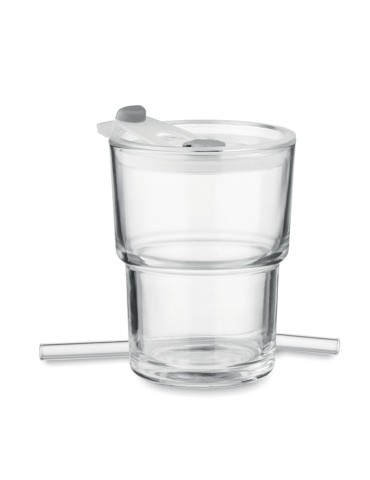 Gobelet verre et paille 400ml SIP personnalisable