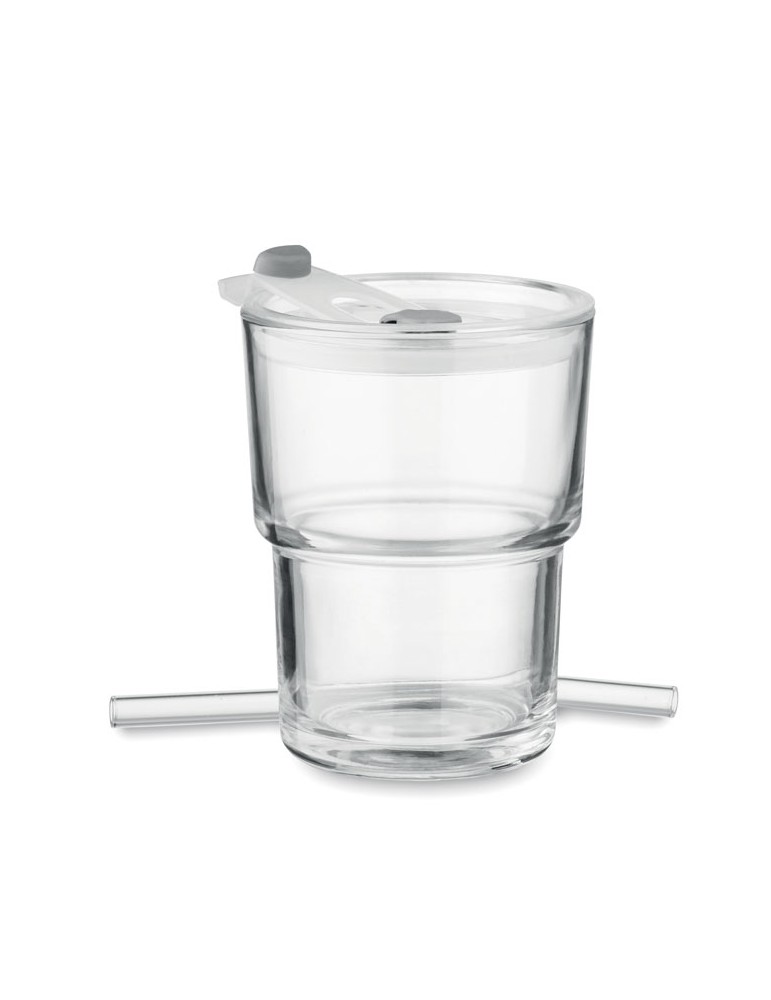 Gobelet verre et paille 400ml SIP personnalisable
