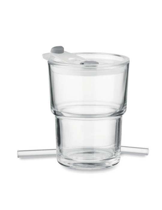 Gobelet verre et paille 400ml SIP personnalisable