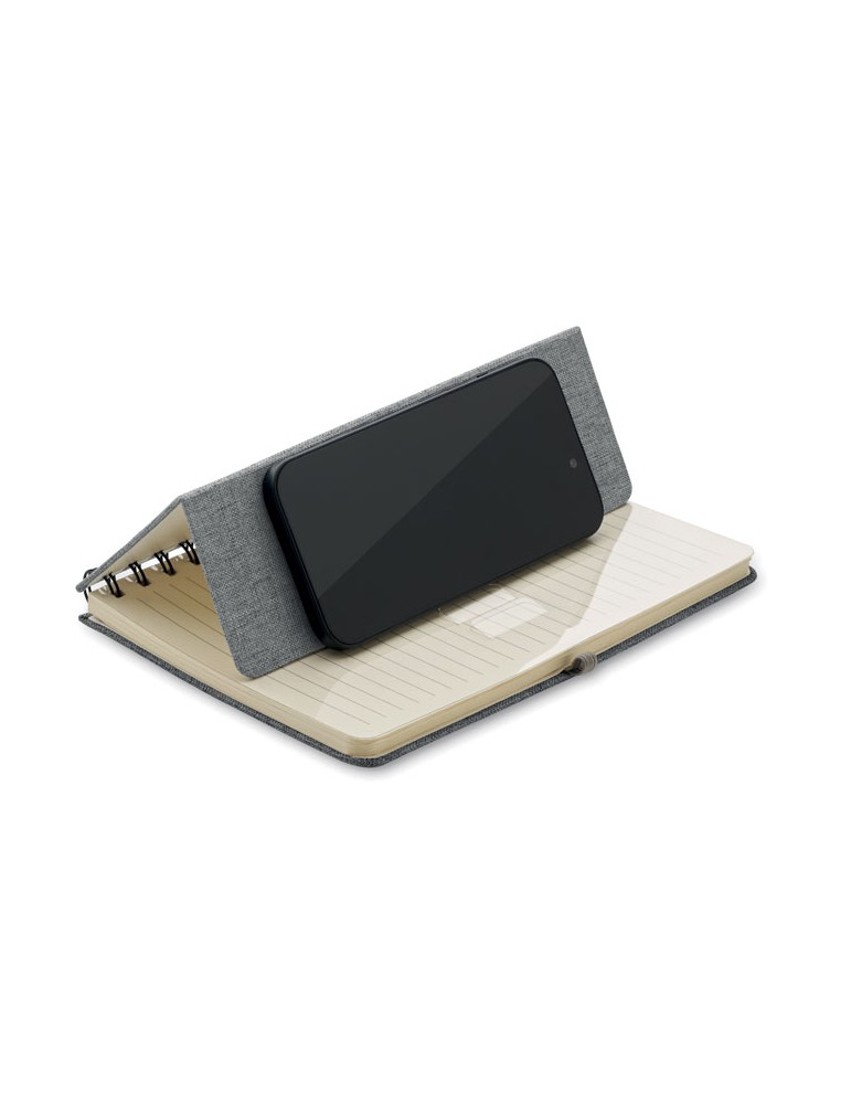 Cahier A5 avec support de téléphone publicitaire STRATA
