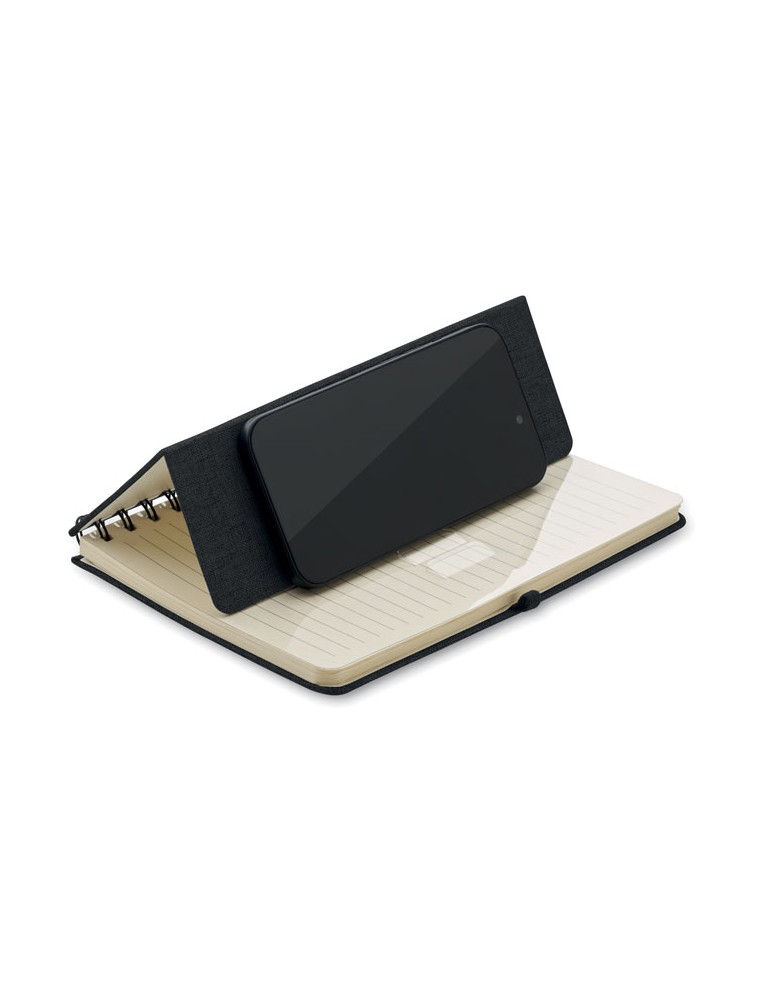 Cahier A5 avec support de téléphone publicitaire STRATA