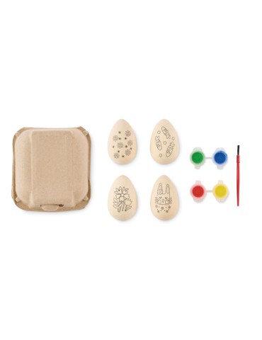Set de peinture d'œufs en bois publicitaire EISET