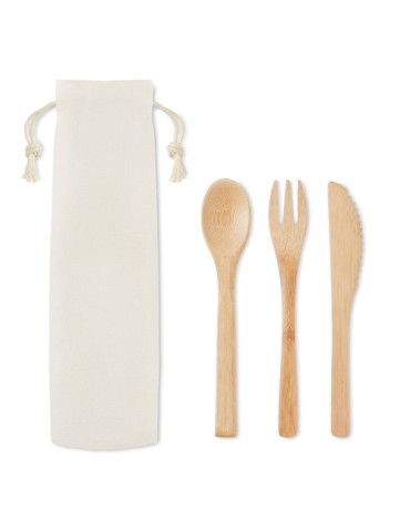 Set de Couverts en Bambou Réutilisables Personnalisé SETBOO pas cher