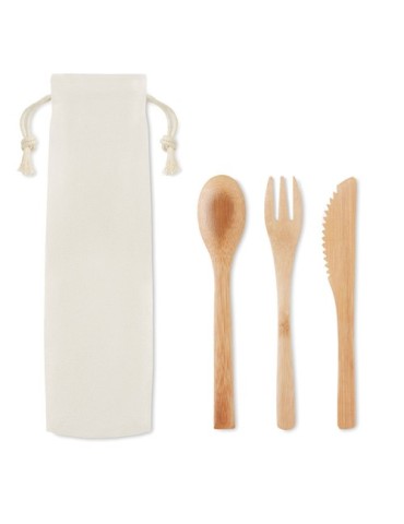 Set de Couverts en Bambou Réutilisables Personnalisé SETBOO pas cher 2