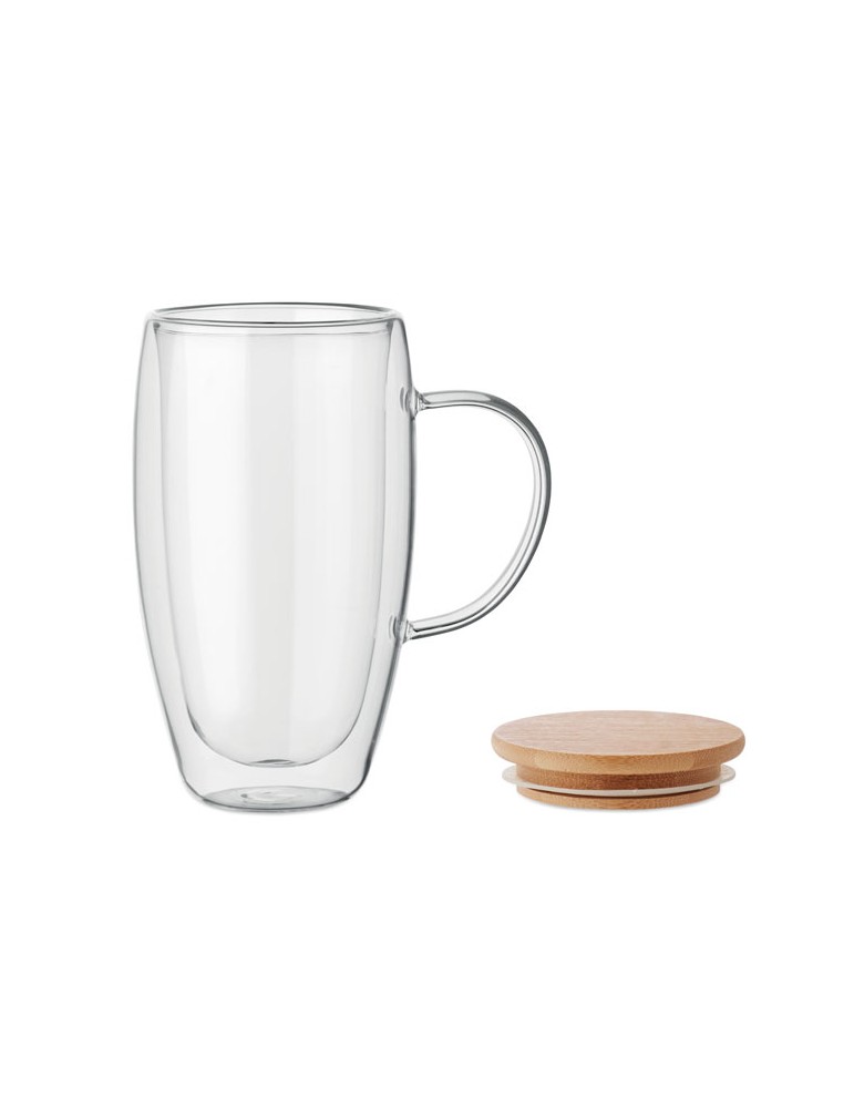 TEROL Mug en verre double paroi 450ml