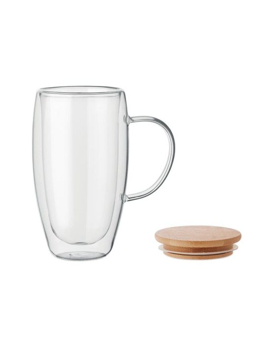 TEROL Mug en verre double paroi 450ml