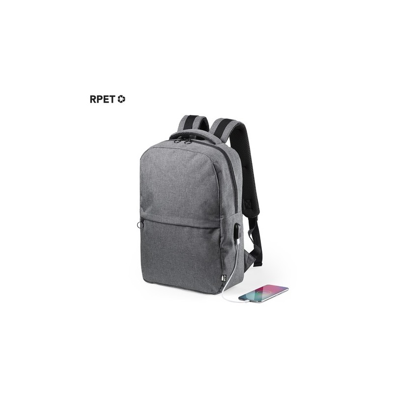 Sac à Dos Éco-Responsable et Pratique Personnalisé pas cher - Konor Couleurs : gris Matières : polyester recyclé goodies publici