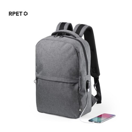 Sac à Dos Éco-Responsable et Pratique Personnalisé pas cher - Konor Couleurs : noir Matières : polyester recyclé cadeau entrepri
