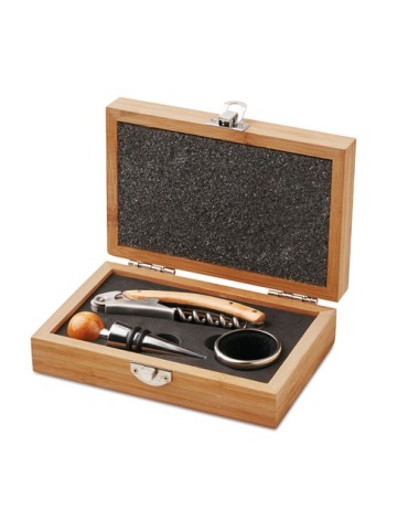 Coffret Sommelier Personnalisé en Bambou - Cadeau Idéal pas cher