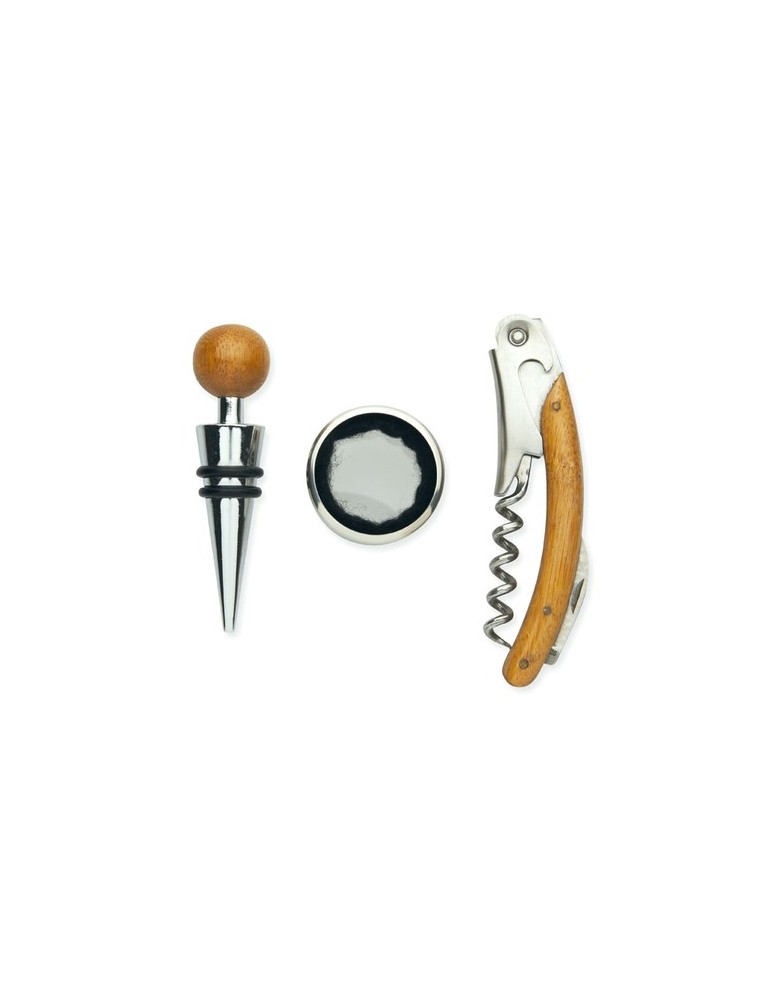 Coffret Sommelier Personnalisé en Bambou - Cadeau Idéal pas cher