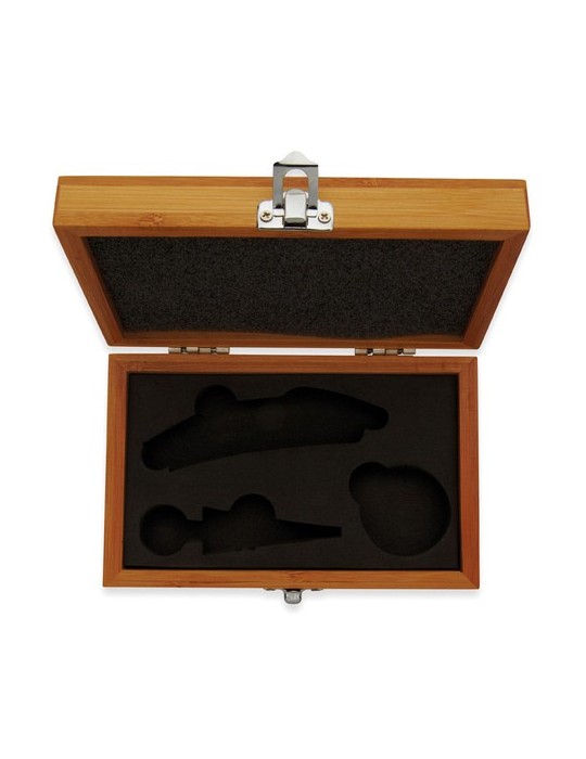 Coffret Sommelier Personnalisé en Bambou - Cadeau Idéal pas cher