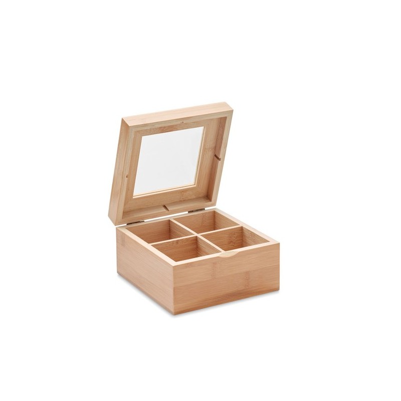 Boîte à thé  en bambou personnalisée - CAMPO TEA Matières : bambou Couleurs : bois