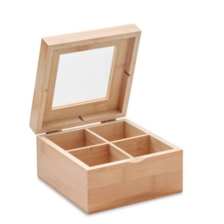 Boîte à thé  en bambou personnalisée - CAMPO TEA Matières : bambou Couleurs : bois
