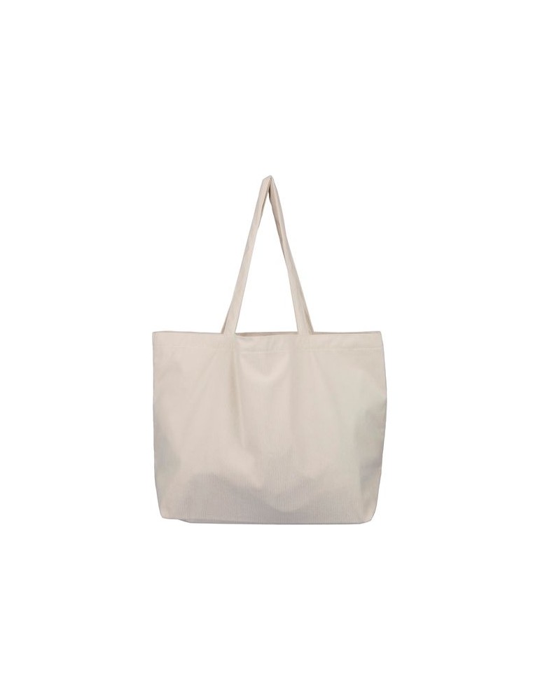 Sac shopping en velours côtelé Tino