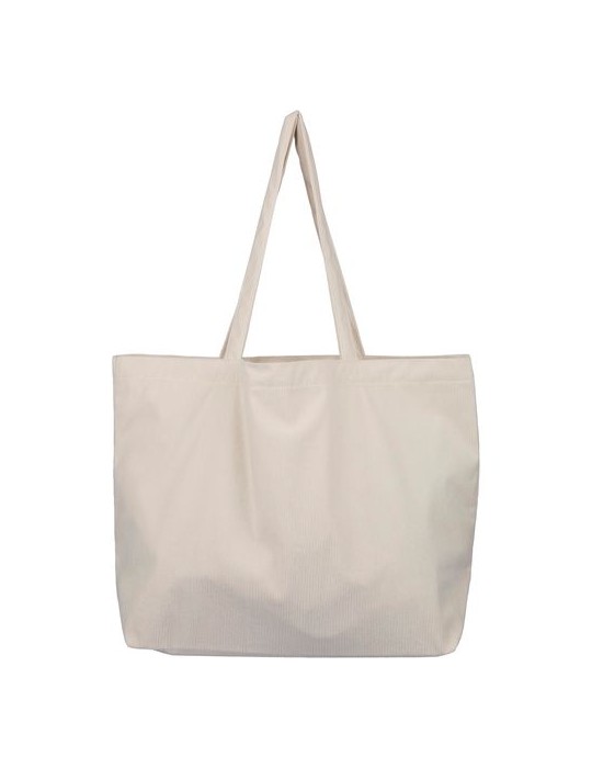 Sac shopping en velours côtelé Tino