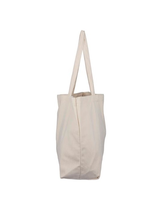 Sac shopping en velours côtelé Tino