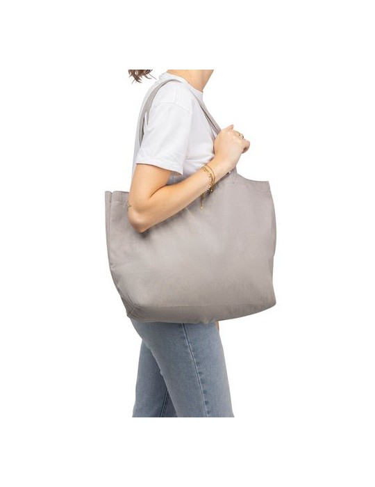 Sac shopping en velours côtelé Tino