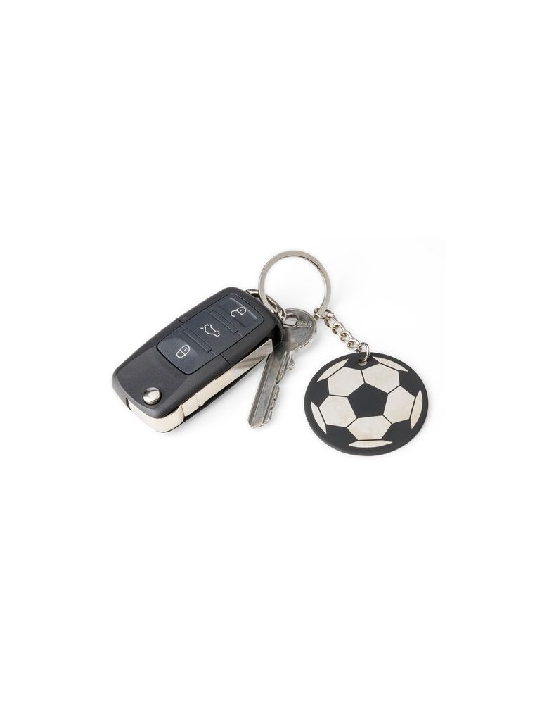 Porte-clés ballon de football en acier inoxydable recyclé Ciro