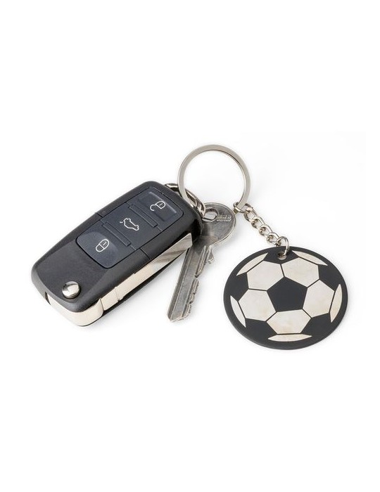 Porte-clés ballon de football en acier inoxydable recyclé Ciro