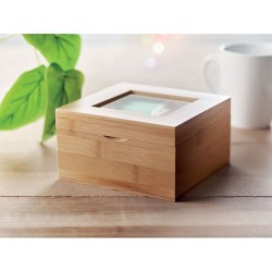 Boîte à thé  en bambou personnalisée - CAMPO TEA Matières : bambou Couleurs : bois marquage laser ultra précis