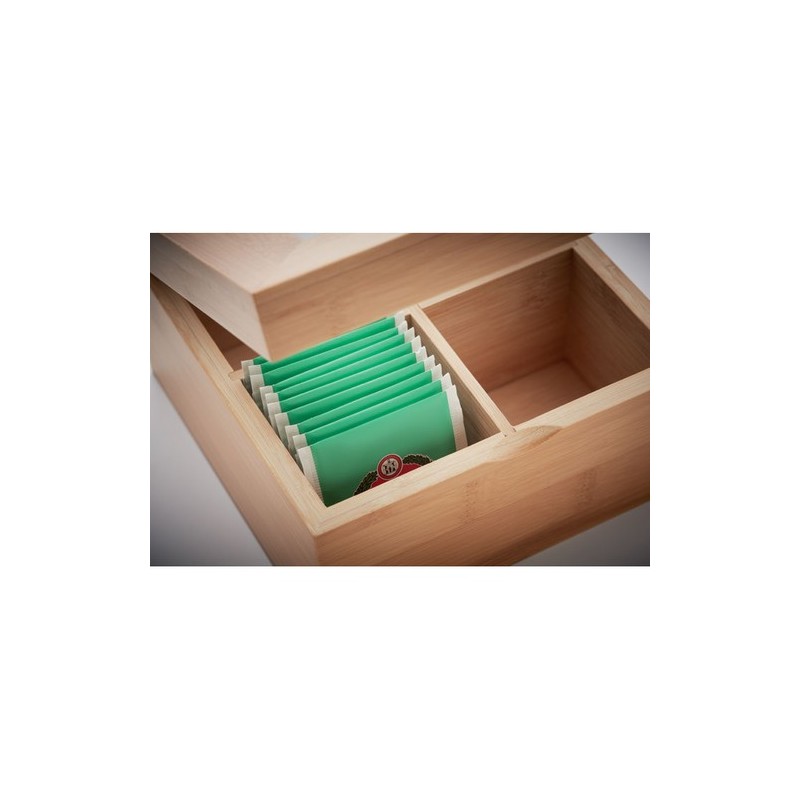 Boîte à thé  en bambou personnalisée - CAMPO TEA Matières : bambou Couleurs : bois livraison express 24h 48h