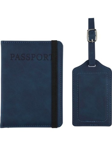 Porte-passeport et étiquette de bagage en PU recyclé Zani